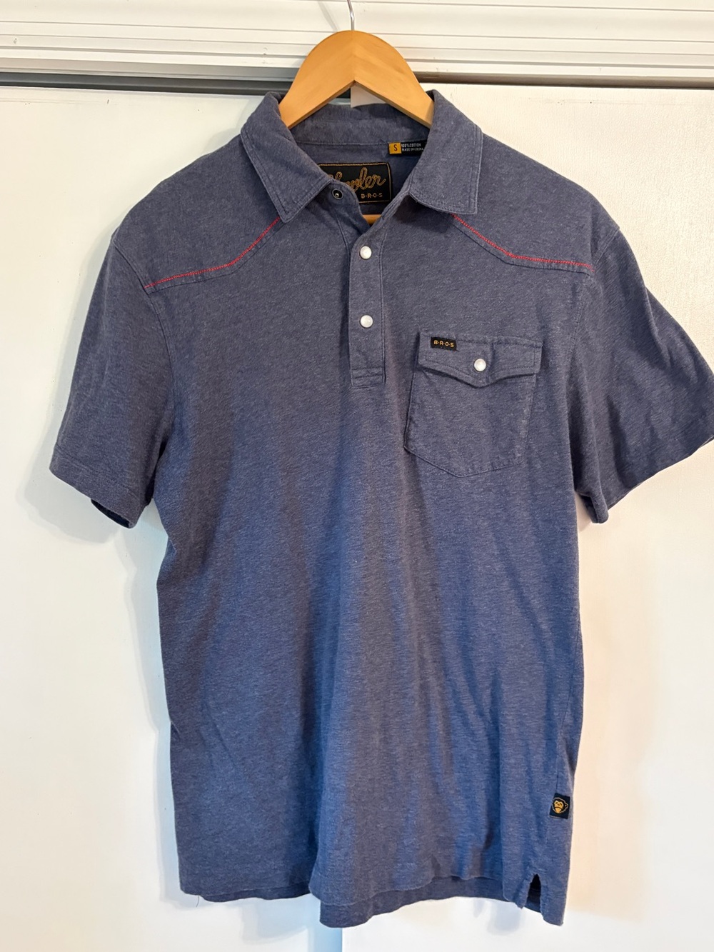 Howler Brothers Blue Polo with Red Accent Stitching